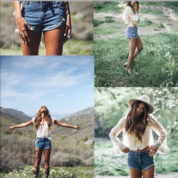 Free People Irreplaceable Distressed Cutoff Shorts - Picture 2 of 7